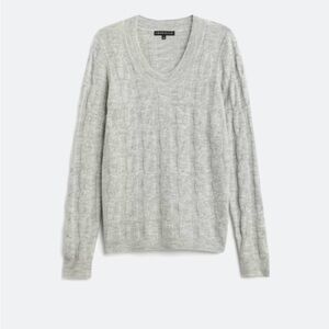 Like New! Gray V-Neck Sweater Fine Knit